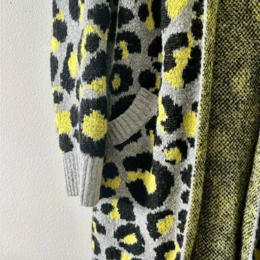 Fashion Nova Cardigan Jacket XL Leopard Open Front Hood Boho Mob Wife Retro Glam - Picture 12 of 12